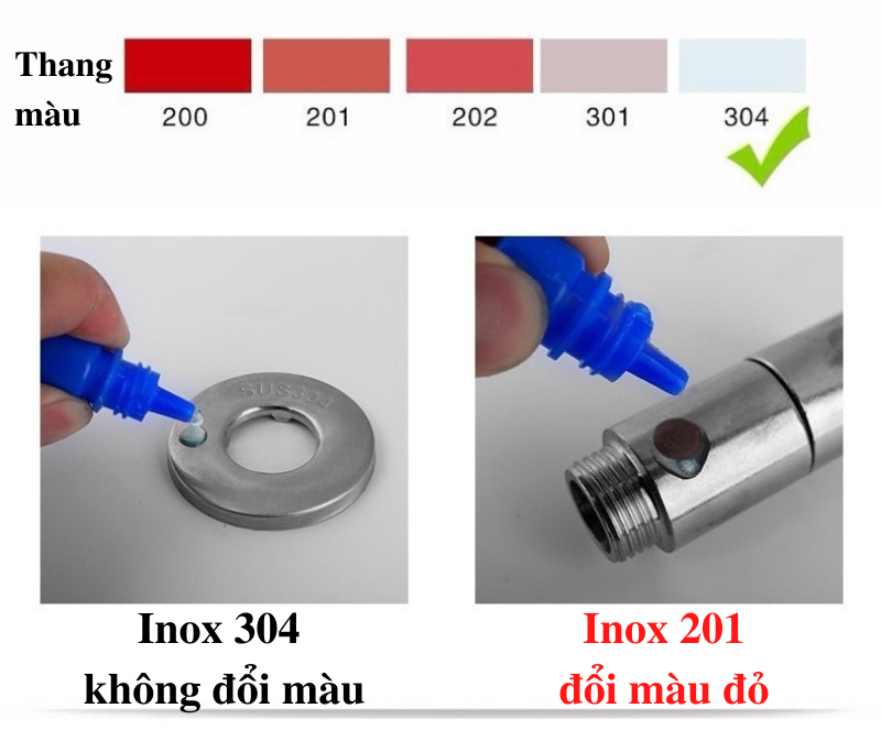 Phân biệt inox 304 và inox 201
